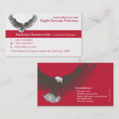 Carte de visite rouge et blanc d'Eagle de (Devant / Derrière)
