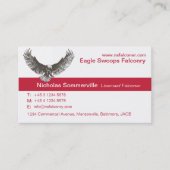 Carte de visite rouge et blanc d'Eagle de (Devant)