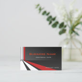 Carte de visite rouge et blanc gris d'entreprise (Debout devant)