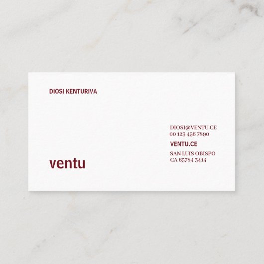 Carte de visite rouge et blanc minimal (Dos)