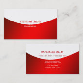 Carte de visite rouge et blanc minimal (Devant / Derrière)