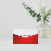 Carte de visite rouge et blanc minimal (Debout devant)