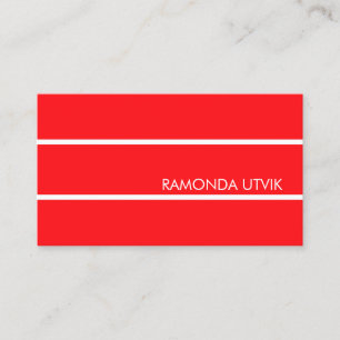 Carte De Visite Rouge et blanc Minimal Simple Clean