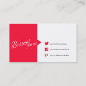 Carte de visite rouge et de blanc bonjour de la (Dos)