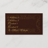 Carte De Visite Rouge et élégance d'or (Dos)