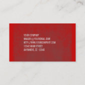 Carte de visite rouge et gris de conception grunge (Dos)