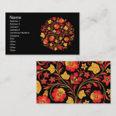 Carte de visite rouge et jaune de Hohloma (Devant / Derrière)