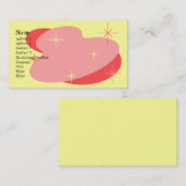 Carte De Visite Rouge et jaune rétro atomique (Devant / Derrière)