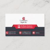 Carte de visite rouge et noir 6 Pack de 100 (Devant)