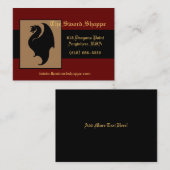 Carte de visite rouge et noir de dragon (Devant / Derrière)