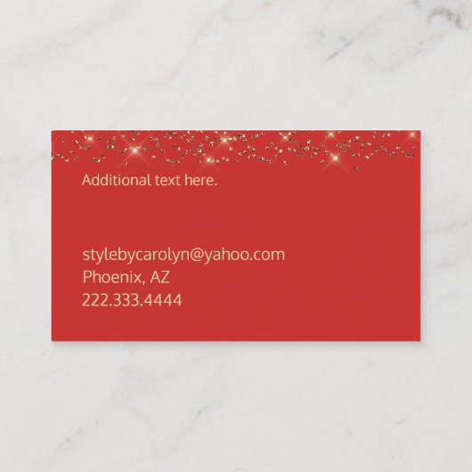 Carte de visite rouge et or (Dos)