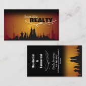 Carte de visite rouge et orange d'agent immobilier (Devant / Derrière)