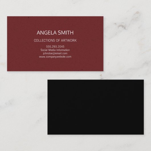 Carte De Visite Rouge fonçé (Devant / Derrière)