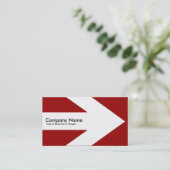 Carte De Visite Rouge foncé 990000 de la flèche v3 (blanc) - (Debout devant)