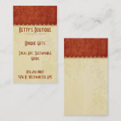 Carte De Visite Rouge foncé de cru (Devant / Derrière)