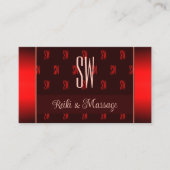 Carte De Visite Rouge foncé élégant avec initiales Professionnel M (Devant)