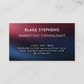 Carte De Visite Rouge foncé et bleu marine Gradient d'entreprise (Dos)