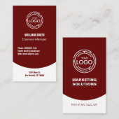 Carte De Visite Rouge foncé moderne (Devant / Derrière)