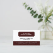 Carte De Visite Rouge foncé moderne professionnel (Debout devant)