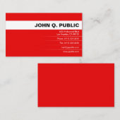 Carte De Visite Rouge gras moderne (Devant / Derrière)