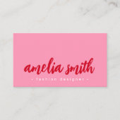 Carte De Visite Rouge gras rose (Devant)
