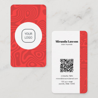 Carte De Visite Rouge Grenat Minimaliste vertical