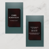 Carte de visite rouge gris ardoise foncée vertical (Devant / Derrière)