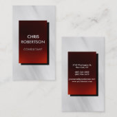 Carte de visite rouge gris clair vertical (Devant / Derrière)