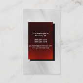 Carte de visite rouge gris clair vertical (Dos)