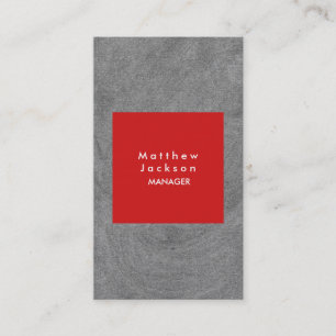 Carte De Visite Rouge Gris moderne Plain Professional