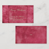 Carte De Visite Rouge grunge oriental de fraise (Devant / Derrière)