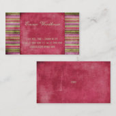 Carte De Visite Rouge grunge oriental de fraise (Devant / Derrière)