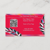 Carte de visite rouge holographique QR-Code (Devant)