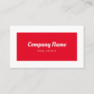Carte De Visite Rouge immobilier minimaliste rétro personnalisé