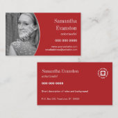 Carte De Visite Rouge incurvé par Headshot d'interprètes (Devant / Derrière)