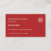 Carte De Visite Rouge incurvé par Headshot d'interprètes (Dos)