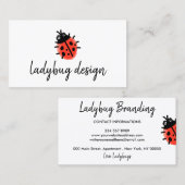 Carte De Visite Rouge Ladybug noir (Devant / Derrière)