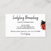 Carte De Visite Rouge Ladybug noir (Dos)