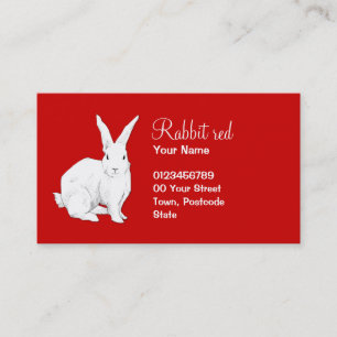Carte de visite rouge lapin