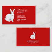 Carte de visite rouge lapin (Devant / Derrière)