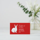 Carte de visite rouge lapin (Debout devant)