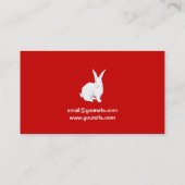 Carte de visite rouge lapin (Dos)