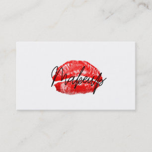 Carte De Visite Rouge lèvres Kiss maquillage beauté glam chic blan