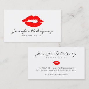 Carte De Visite Rouge Lipstick maquillage Artiste Cosmétique