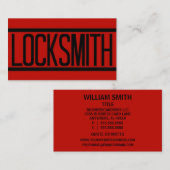 Carte de visite rouge Locksmith (Devant / Derrière)
