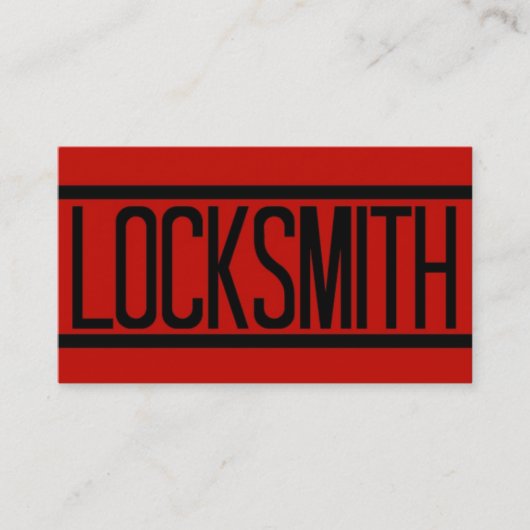 Carte de visite rouge Locksmith (Devant)