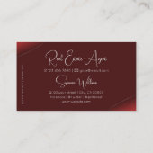 Carte De Visite Rouge luxueux avec diamants argentés (Dos)