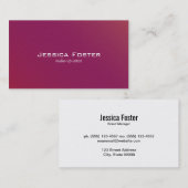 Carte De Visite Rouge & Magenta (Devant / Derrière)
