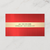 Carte De Visite Rouge métal or brossé (Dos)