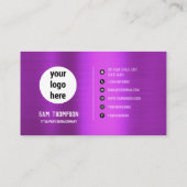 Carte De Visite Rouge métallique brossé QR Code Logo d'entreprise (Dos)